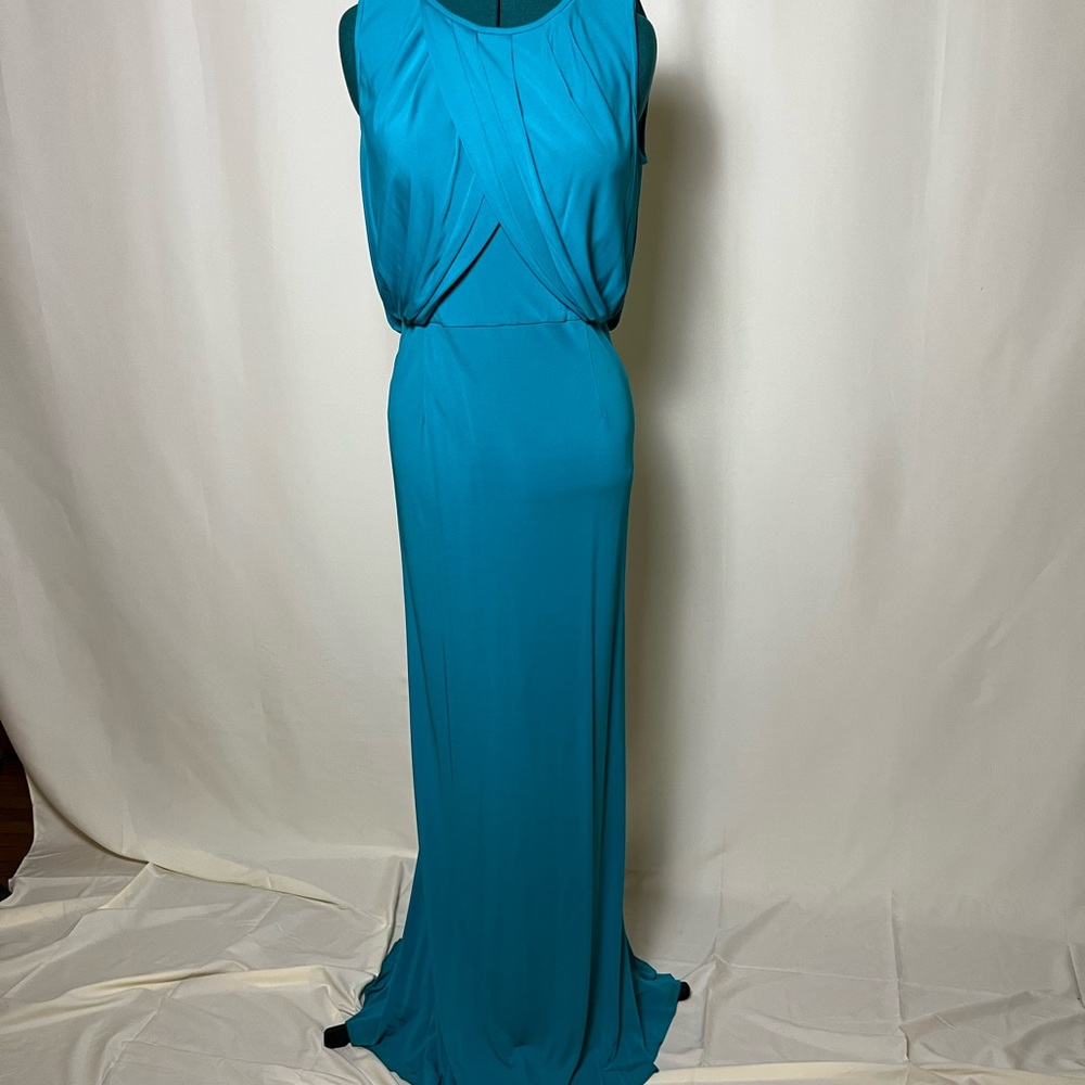 Escada Teal Blue Sleeveless Maxi Dress